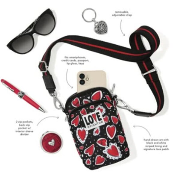 NWT Brighton Hearts a Flutter utility crossbody bag. - Picture 2 of 4